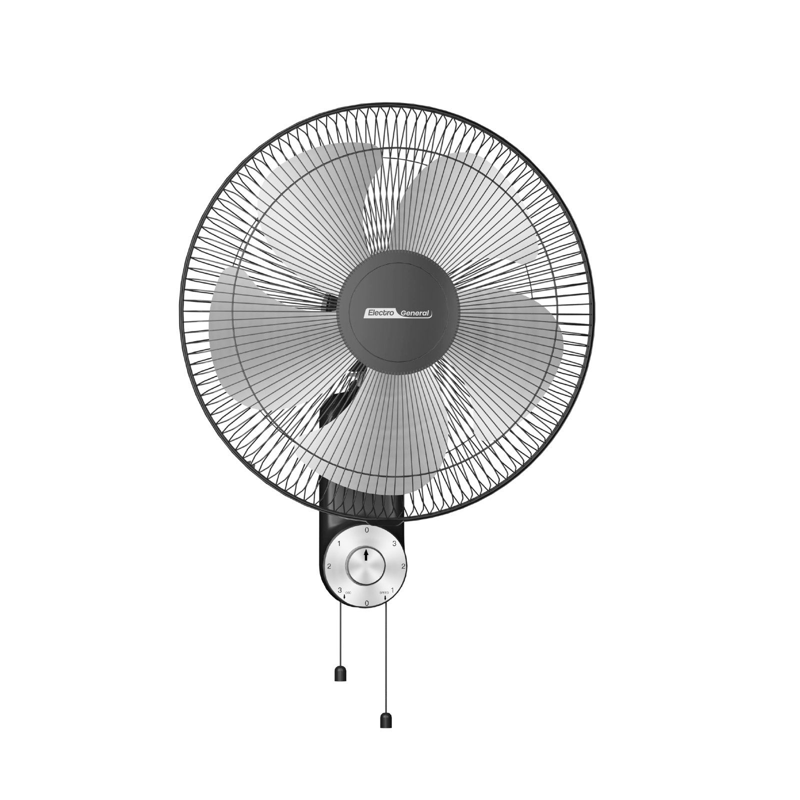 مروحة حائط ELECTRO GENERAL – شفرات ألمنيوم – 16 بوصة – مؤقت – 3 سرعات – أسود – موديل FWL-BK16